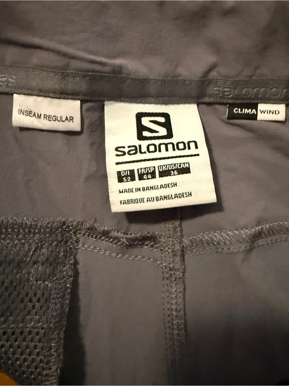 Salomon Men's ClimaWind Shell Pants - Gray